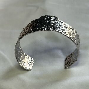 Silver Hammered Cuff Bracelet